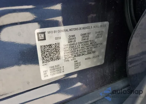 2019 Chevrolet Trax Ls из США, поврежденный, VIN 3GNCJKSB3KL298769